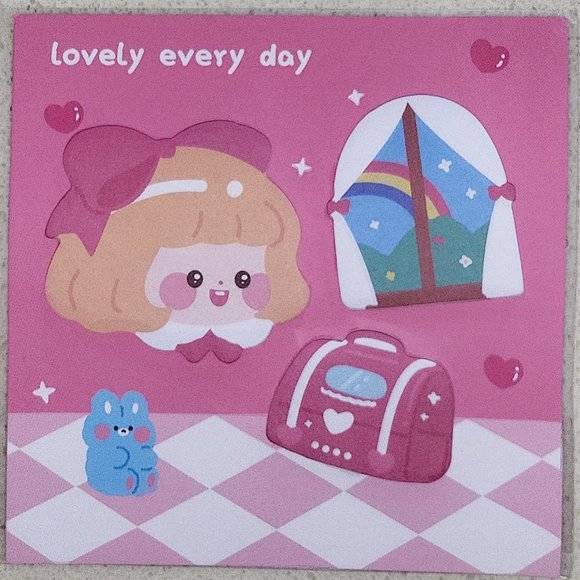 Kawaii girl bedroom makeup bag sticky note memo pad notepad - Picture 1 of 1